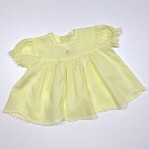 Vintage Swing Top Baby Girls Size 6-9m Yellow Sheer